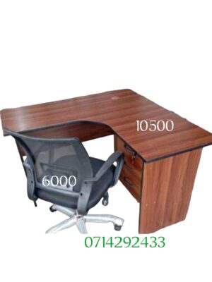 Executive L-Shaped Office Desk with Ergonomic Mesh Office Chair
