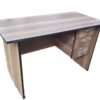 Executive Office Desk with Lockable Drawers – Walnut Finish